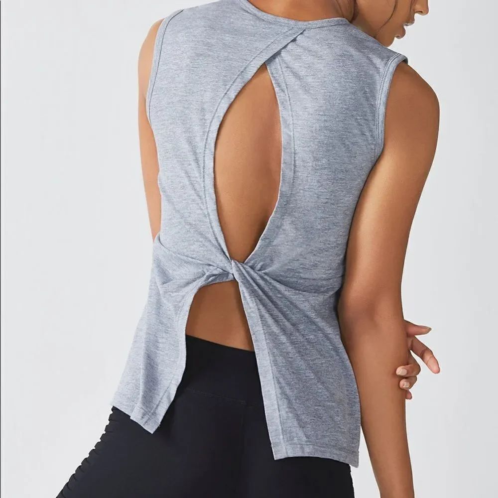 ✨ Fabletics 'Holly' Knot Open Back Tank✨ - Picture 2 of 4